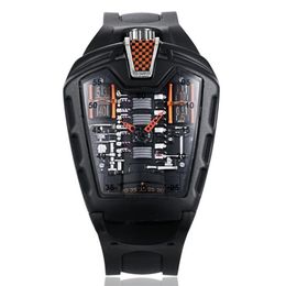 Horloges Giftige sportwagen Concept Racing Mechanische stijl Zescilinder motorruimte Creatief horloge Heren Trend F220E
