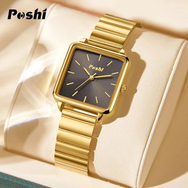 Montre-bracelets Poshi Quartz Watch for Women Allof Allof Ally Strap Women's Women's Woards Bracelet Bracelet Bracet Original Brand Wristwatch Reloj