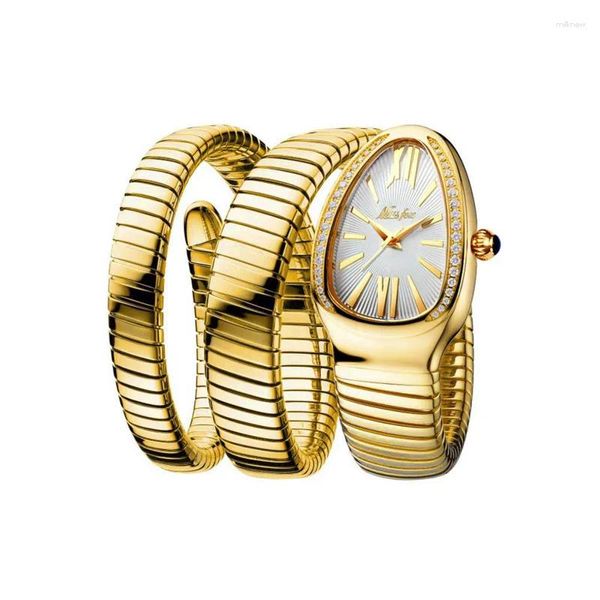 Montres-bracelets Montres à quartz pour femmes de qualité supérieure Ins Montre à tête de serpent personnalisée Mode Acier inoxydable étanche avec pour femmes