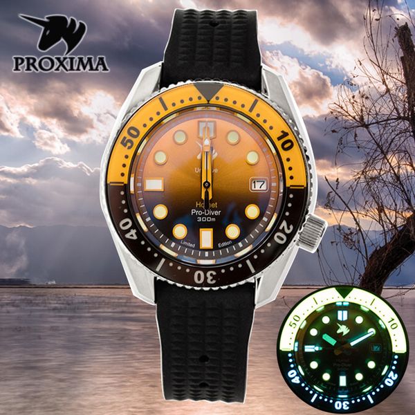 Relojes de pulsera Proxima MM300 SBDX001 Buceador de acero inoxidable Reloj de buceo NH35 Movimiento Cerámica Bisel Insertar C3 Luminoso Orologio Da UomoWristwatc