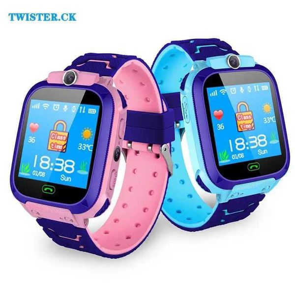 Montre-bracelets Q12B Children Smart Watch Kids Kids 1,54 pouces Positionnement à écran tactile Call Smartwatch Remote Locator Photo Horloge pour iOS Android 240423