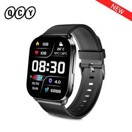 Montre-bracelets QCY Watch GS Bluetooth Call Smartwatch 2.02 Stronceur de fitness à écran tactile complet pour 100+ modes sportifs Moniteur de santé Smart Watch 240423