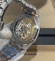 Mujeres de pulsera Qggz Cashjin Icedout Watch Men Luxury Wrist Watch Bling Iced Out VVS Moissanit Diamond Watch D2M208