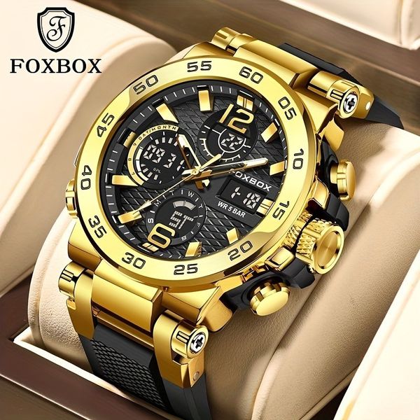 Relojes de pulsera Reloj masculino de cuarzo Pantalla LCD de lujo Relojes de pulsera para hombres Reloj deportivo luminoso para hombre Impermeable Militar Multifuncional 230829