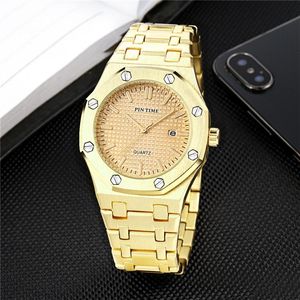 Polshorloges Quartz Beweging roestvrij staal mannelijke horloges klok voor man reloj hombre mannen luxe gouden polshorloge heren klassieke horlogewistwat