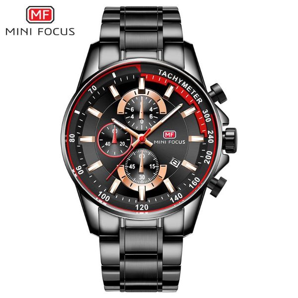 Relojes de pulsera Reloj de cuarzo Hombres de negocios Reloj deportivo simple Tres subesferas Calendario Pantalla de segundo minuto Temporizador 3ATM Moda impermeable