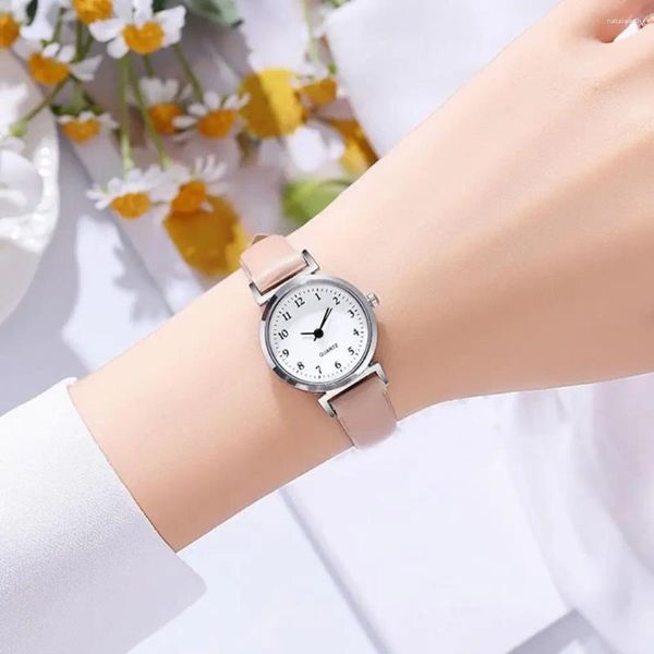 Relojes de pulsera Reloj de cuarzo Reloj de pulsera elegante con correa ajustable de cuero sintético Cronometraje de alta precisión Redondo elegante para precisión