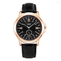 Horloges Quartz Horloges Voor Mannen Holle Wijzer Casual Mode Business Licht Luxe Waterdicht Lederen Horloge Reloj Hombre
