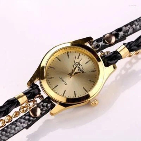 Relojes de pulsera Relojes de cuarzo para hombres Cinturón de acero Esfera pequeña Correa doble Ultra larga Malla fina Reloj de hombre de moda rojo