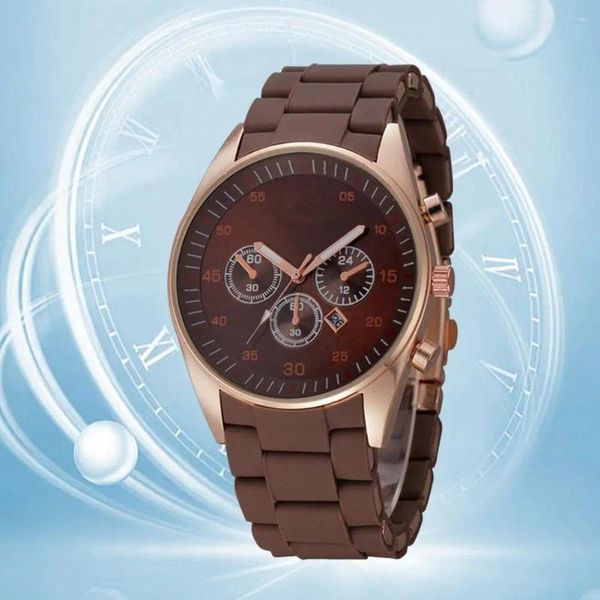 Montres-bracelets Montre-bracelet à quartz Montre pour hommes élégante avec bracelet en acier inoxydable Trois petits cadrans pour un chronométrage précis au quotidien