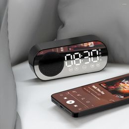 Polshorloges stille draadloze bluetooth luidspreker led spiegel digitale wekker radio fm grote display batterij slaapkamer woonkamer kantoor