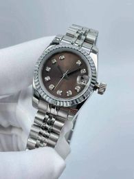 Montres-bracelets "Montre étanche à diamant pour femmes - Fenêtre de calendrier de 28 mm, bracelet en acier de précision, boucle pliante"