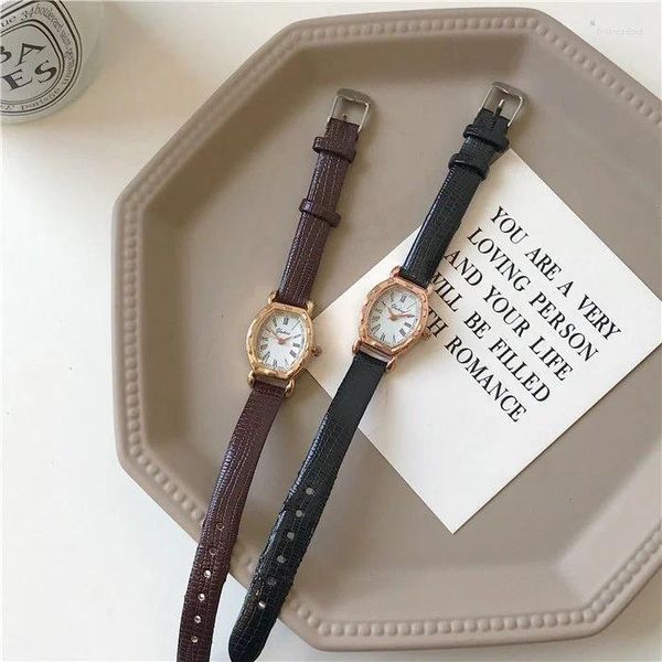 Montres-bracelets Ready Stock Wine Barrel Watch Ins Style Simple Ladies Quartz Montres