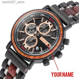 Montre-bracelets Realio Mens Bobo Bird Wood Military Military Inneildless Name Nom Timing Watch Anniversary Gift