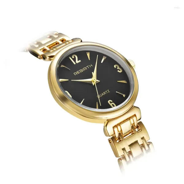 Relojes de pulsera REBIRTH Reloj para mujer Top Classic Girl Ladies Relojes de cuarzo Correa de acero delgada Reloj Relogio Feminino 118