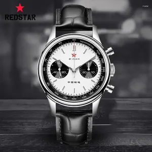 Montre-bracelets Red Star Men's Vintage Panda Mécanique Chronograph 1963 MOVE LUMINT MAN MISTIONS MILITAIRES MISTIONNELS AVEC SWANNECK REDSTAR