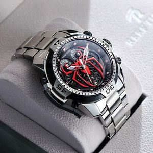 Armbanduhren Reef Tiger/RT Design Sport Automatikuhr Spider Zifferblatt mit Jahr Monat ewigem Kalender Armband Uhren RGA3532SP