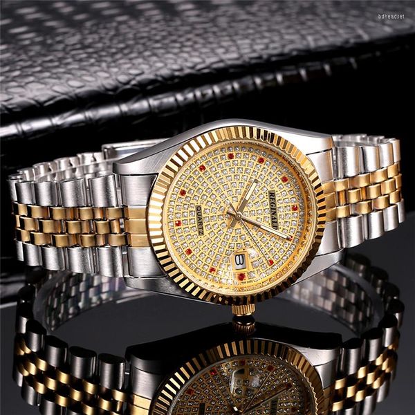 Montres-bracelets REGINALD hommes montres Top montre à Quartz en acier inoxydable hommes mode affaires montre-bracelet Relogio Masculino