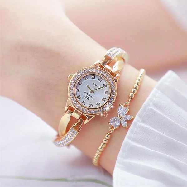 Relojes de pulsera Relogio Feminino 2024 Reloj de mujer Famosas marcas de lujo Muñeca de diamante para damas de oro Reloj de acero inoxidable