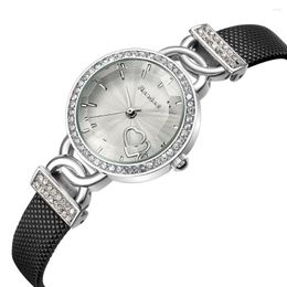 Relojes de pulsera Relogio Feminino Cuarzo Mujeres Relojes de pulsera Señoras Vestido Reloj Moda Cuero Mujer Reloj Saat Erkekler 2023