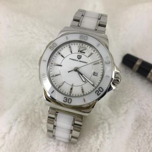 Polshorloges relogio feminino dames kwarts horloges top 2023 aankomst staal witte keramische armband dames kijken a632