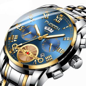 Montres-bracelets Relogio Masculino 2023 mode montre hommes en acier inoxydable hommes montres Top marque étanche pour cadeau montre-bracelet