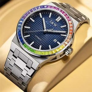 Mujeres de pulsera Relogio Masculino Carnival Reloj Mecánico para hombres Reloj automático de muñeca de diamantes Relog