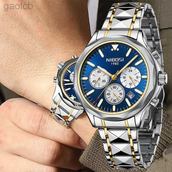 Montres-bracelets Relogio Masculino NIBOSI nouvelle mode hommes montres Top marque de luxe montre-bracelet Quartz horloge montre hommes étanche chronographe + boîte 24319