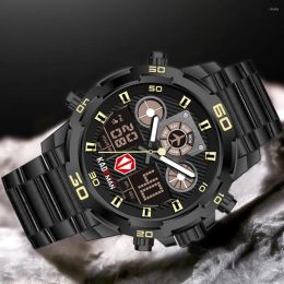 Horloges Relogio Masculino Sport waterdichte horloges Heren Lichtgevend dubbel display Alarm Top quartz horloge Groothandel