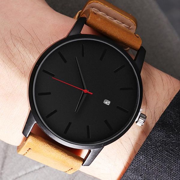 Montres-bracelets Relogio Masculino sport montre pour hommes montres-bracelets en cuir mâle horloge minimaliste pour hommes Simple Designer Reloj Hombre