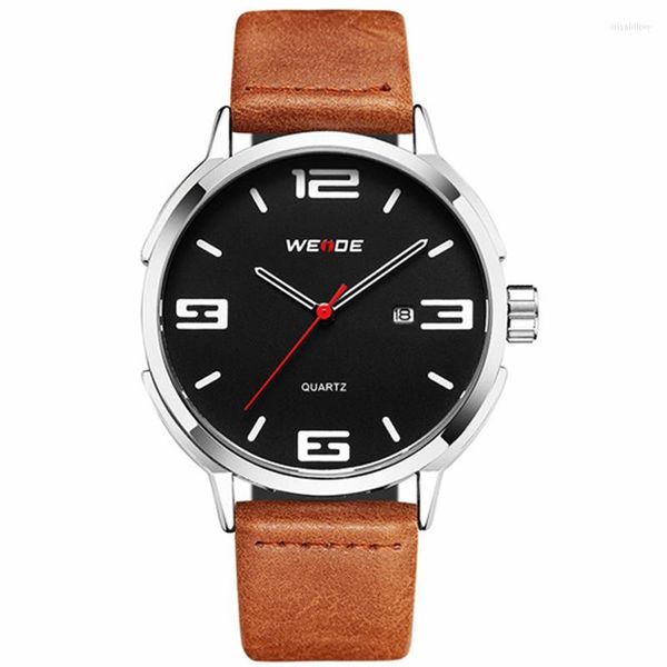 Relojes de pulsera Relogio Masculino Weide Reloj de cuarzo Hombres 2023 Top Cuero Relojes para hombre Moda Casual Reloj deportivo