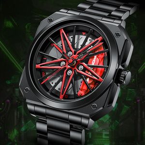Horloges Relogios Masculino 3D Real Man Horloges Waterdicht Draaien Auto Velg Horloge Quartz Heren Sport 360° Voor Heren 230809