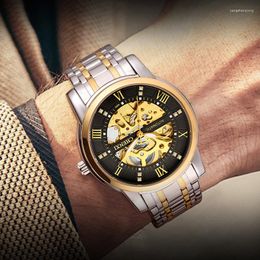 Polshorloges reloj hombre 2023 chenxi horloge mannen skelet horloges luxe goud roestvrijstalen band automatisch mechanisch