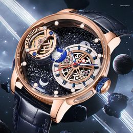Montres-bracelets Reloj Hombre Hanboro Montre mécanique pour hommes Starry Sky Automatique Poignet 50M Étanche 2024 Homme Montre Homme