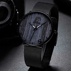 Polshorloges reloj hombre heren mode ultra dunne minimalistische es mannen zakelijke roestvrij staal mesh riem kwarts relogio masculino240409