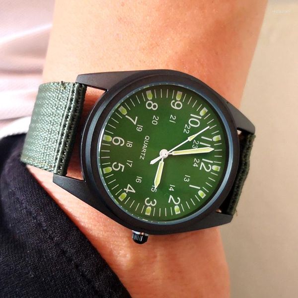 Relojes de pulsera Relojes Hombre ORKINA Relojes para Hombre correa de nailon reloj de cuarzo analógico deporte militar masculino ejército reloj para hombres