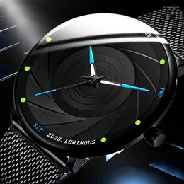 Montres-bracelets Relojes Para Hombre hommes montre Relogio Masculino maille bracelet lumineux hommes affaires Quartz mâle horloge cadeau