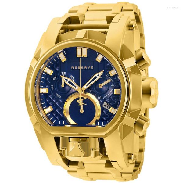 Relojes de pulsera Reserve Bolt Zeus Reloj para Hombre Cronógrafo luminoso Acero inoxidable Invencible Relojes de lujo Invicto Reloj De Hombre Drop