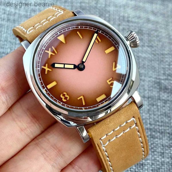 Relojes de pulsera Retro California Mechanical Men S NH35 Movt 42 mm Muñeca de acero de buceo Caja sin pulir con vidrio esférico AR de 2 manos C24325