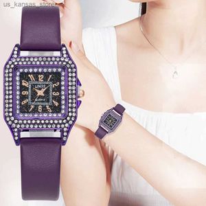 Montre-bracelettes rétro femmes gypsophiles mode es petites dames violettes bracelet marques femme décontractée en cuir quartz horloge drop expédaction240409