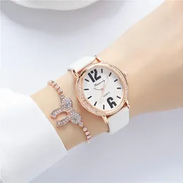 Montres-bracelets Strass Décor Quartz Montre Casual Ovale Pointeur Analogique Avec Bracelet En Cuir PU 1pc Bracelet Cadeau Pour Maman / Petite Amie