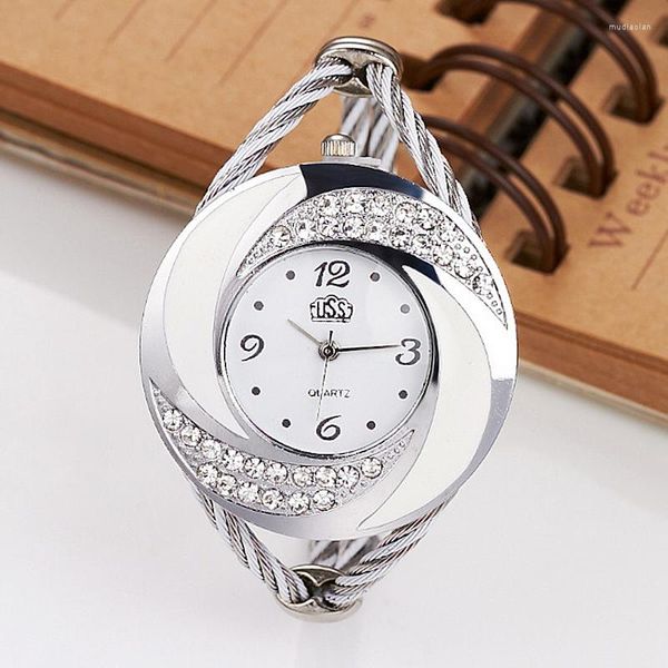 Montres-bracelets strass grande montre-bracelet femmes mode Vintage style femme concepteur ruban bande robe TimeWristwatches