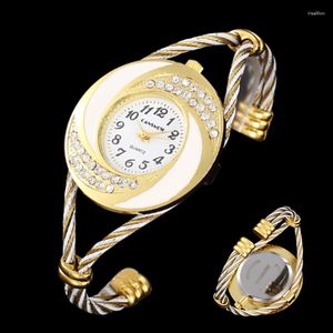 Montres-bracelets strass tourbillon conception métal tissage horloge femme robe femmes filles Bracelet bracelet montre-bracelet argent Relogio Feminino