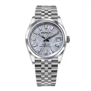 Relojes de pulsera RMALTI Reloj para hombres Meteorito natural Logotipo personalizado 36 mm Pareja clásica Negocios Lujo Automático Mecánico BGW9 NH35 Alto