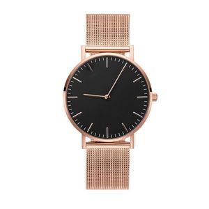 Polshorloges Rose Gold Black Dial Mesh horloges polshorloge met stianless stalen cirkel muntarmbandarmband als de perfecte cadeauwistwatches