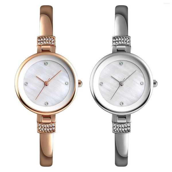 Montres-bracelets Cadran Rond Montre Femme Chronographe Ultra Mince Facile à Reconnaître Poignet