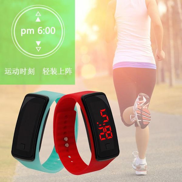Montres-bracelets en caoutchouc LCD montres numériques femmes hommes mode podomètre compteur de calories Date horloge montre femmes Bracelet poignet
