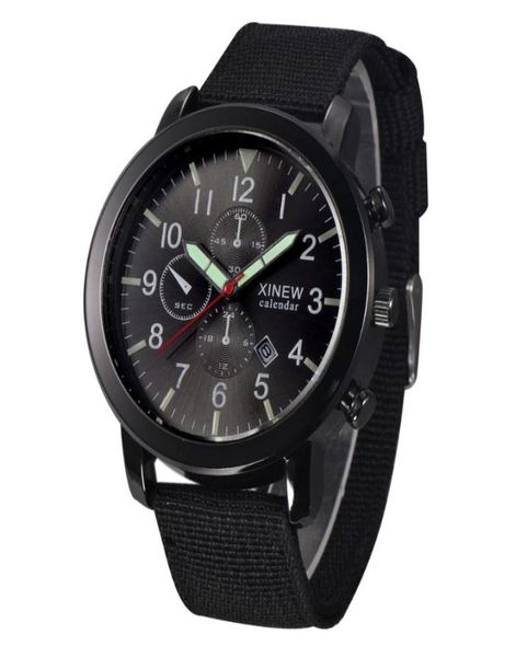 Muñecos de pulsera Ejército ruso Relojes Hombres XI Luminous Nylon Watch Date Calendario Casco Relogio Masculino Montre Homme Militaire9291016