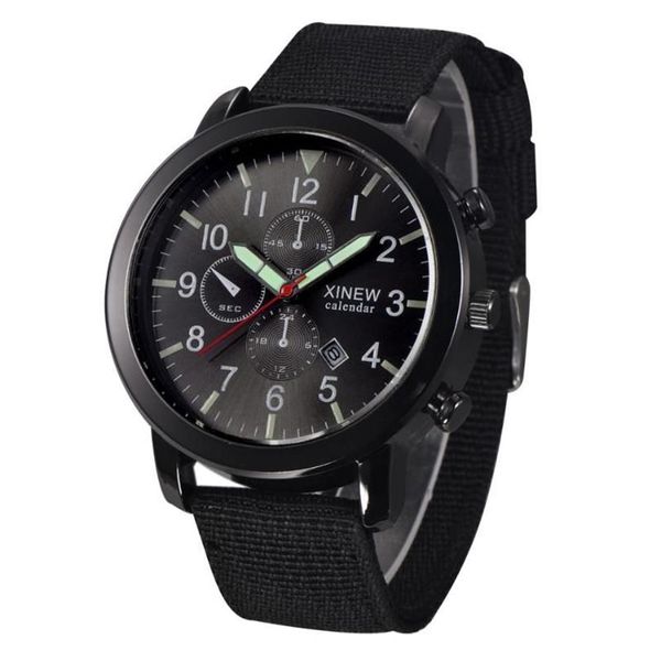 Relojes de pulsera Relojes del ejército ruso Hombres XI Luminoso Nylon Reloj Fecha Calendario Casual Cuarzo Relogio Masculino Montre Homme Militaire181G