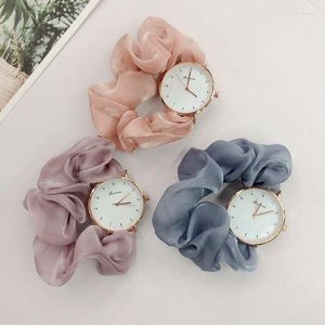 Polshorloges s Elastische band Women Watch Ribbon Woman's Watches Creative Fashion Ladies PolsWatch Simple Quartz Girls Clock Gift 2023